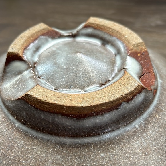 Ceramic Round Footed Bowl Multi-use decor,planter,serving,pewter gray/brown/rust - Picture 7 of 10